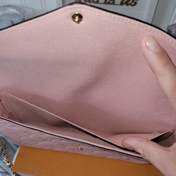 NWT 💯 Authentic Louis vuitton Felicie GM Rose Pink - Picture 7 of 13